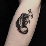 Boot and hammer tattoo by tattooist yeontaan