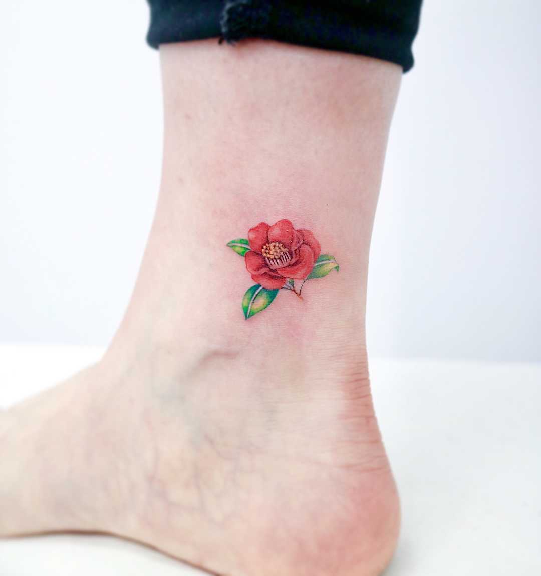 Camellia flower by tattooist Nemo