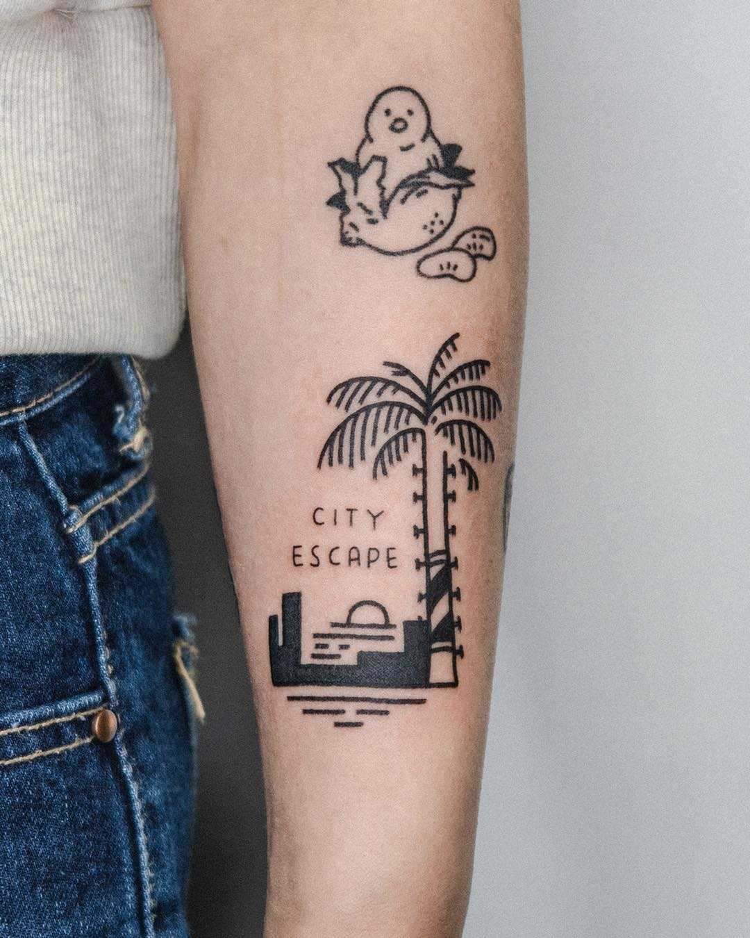 City escape by tattooist Bongkee