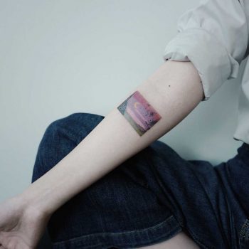 Cypress tree sunset tattoo by Studio Bysol