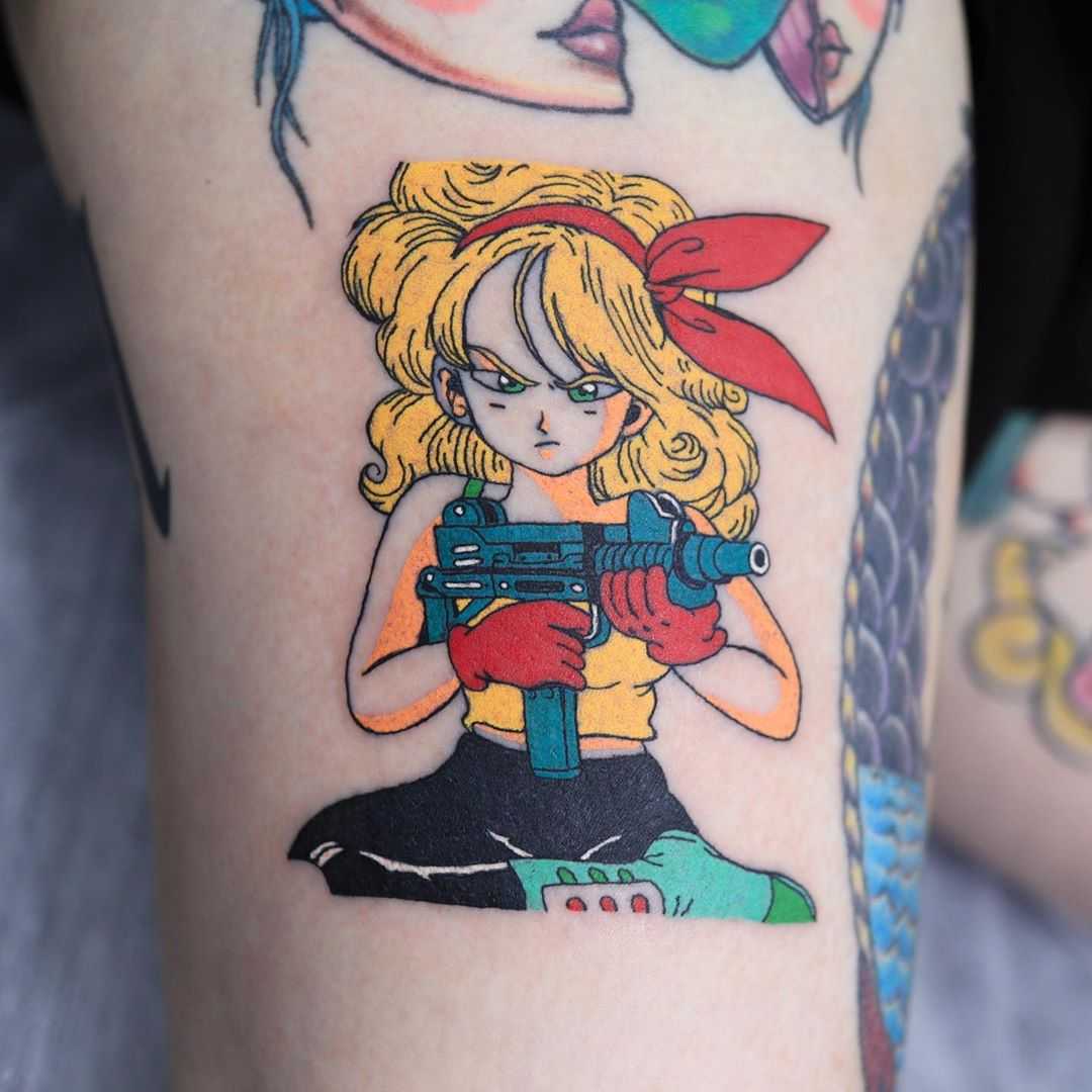 Dragon Ball’s Launch tattoo by Puff Channel