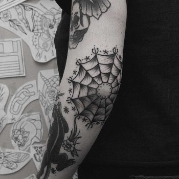 Elbow spider web by Krzysztof Szeszko