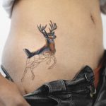 Geometric and watercolor deer by Rey Jasper