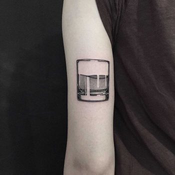 Glass of water tattoo by tattooist yeontaan