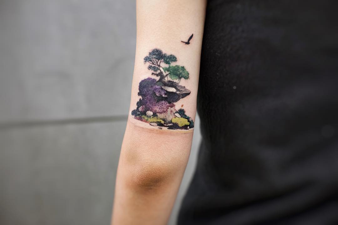Island by tattooist Chenjie