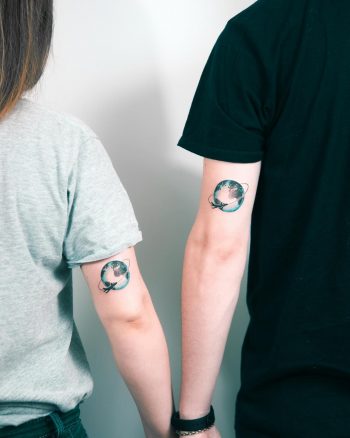 Matching tattoos for travel buddies by Evgeny Mel