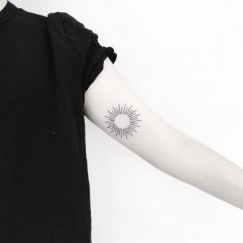 Minimalist sun by tattooist pokeeeeeeeoh