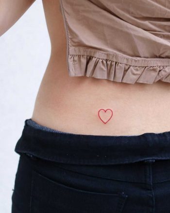 Outline red heart by tattooist Nemo