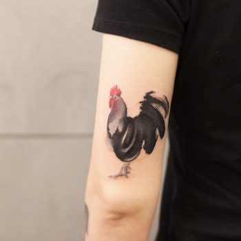 Rooster by tattooist Chenjie