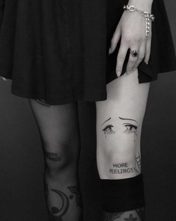 Sad eyes tattoo by Krzysztof Szeszko