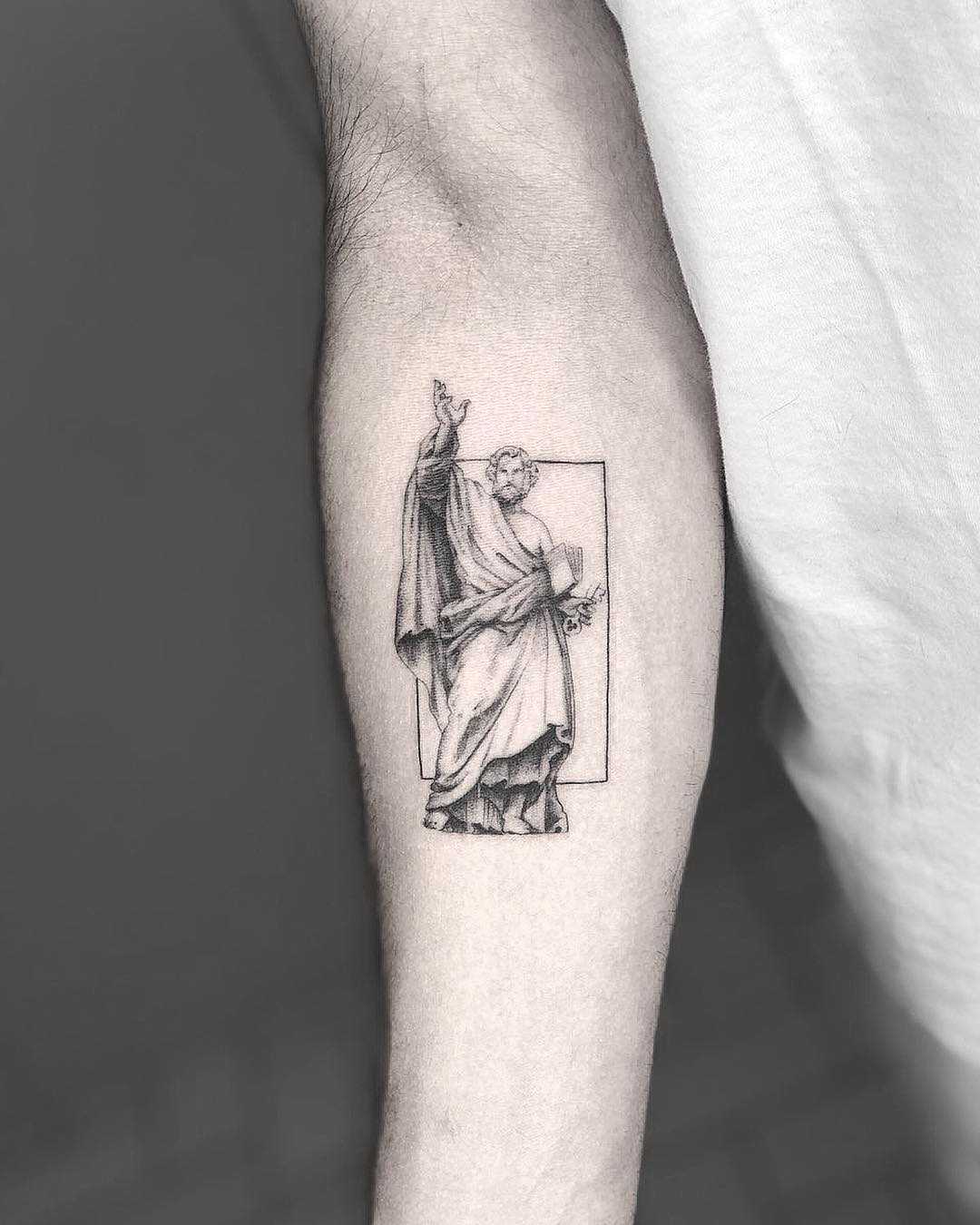 Single needle tattoo by Mr.Gulliver