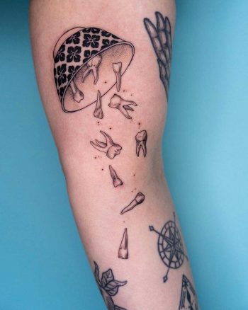 Teeth out of the bowl by tattooist Oozy