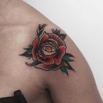 Traditional rose on a shoulder by Krzysztof Szeszko