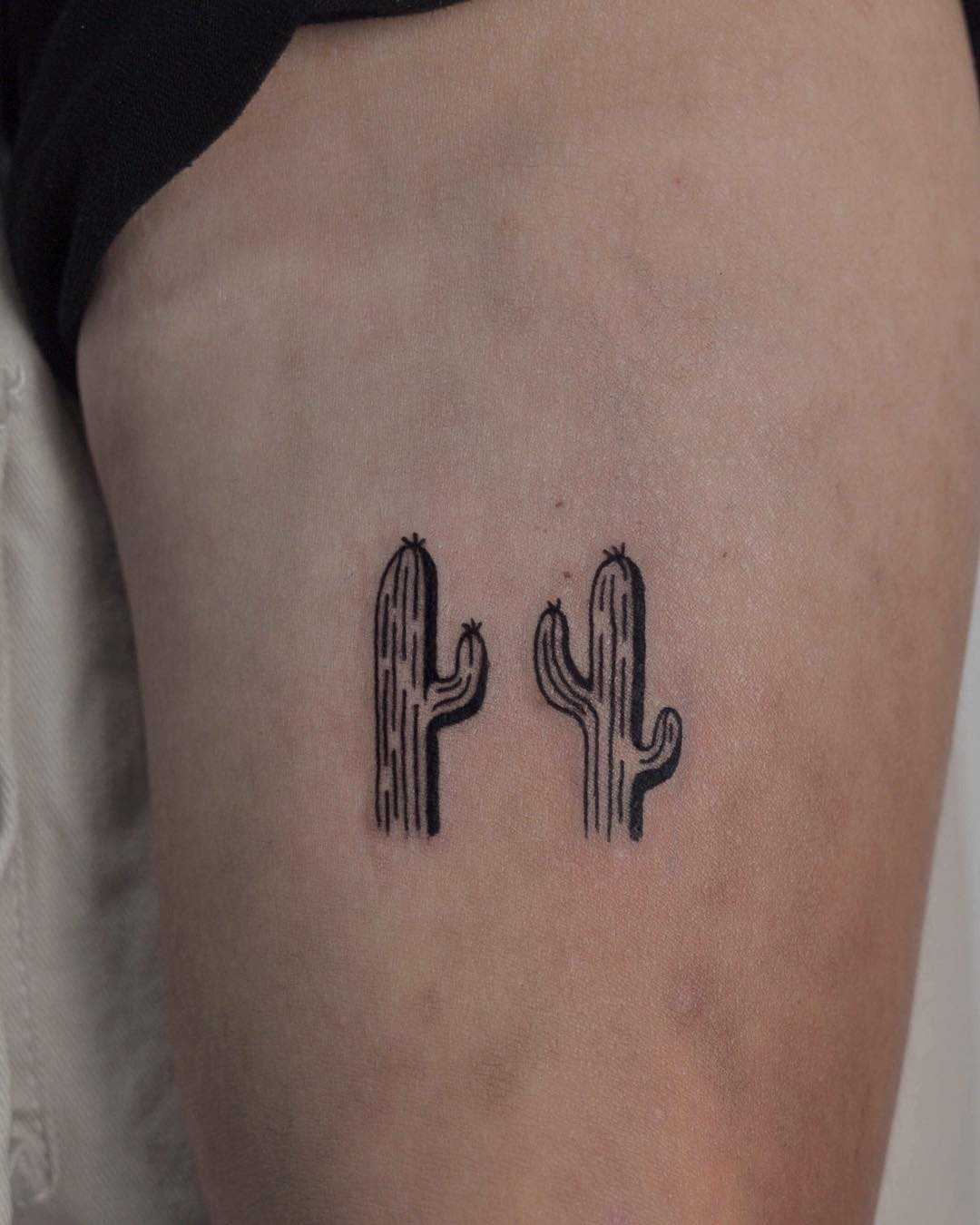 Two cacti by tattooist Bongkee