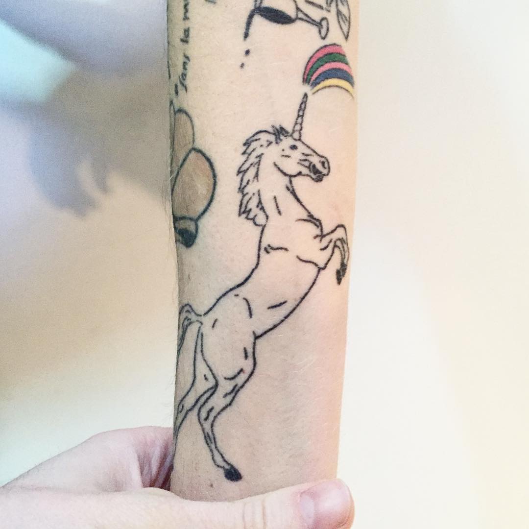 Unicorn with a rainbow by tattooist pokeeeeeeeoh