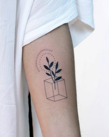 3D box and branches by tattooist Fury Art