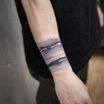 Abstract waves by tattooist Chenjie