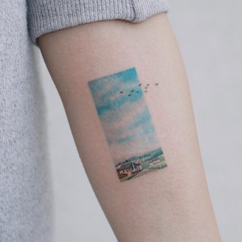 Beautiful landscape painting by tattooist Saegeem