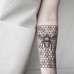 Bee and honeycomb by Malvina Maria Wisniewska