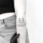 Boat on a forearm by tattooist pokeeeeeeeoh