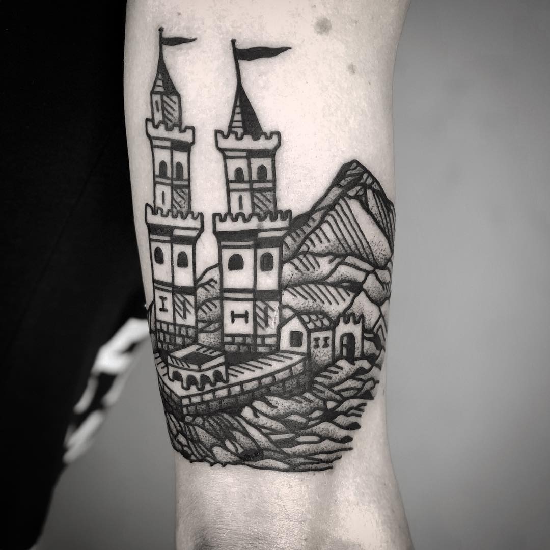Castle towers by tattooist MAIC
