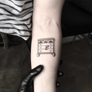 Chest of drawers tattoo by tattooist pokeeeeeeeoh