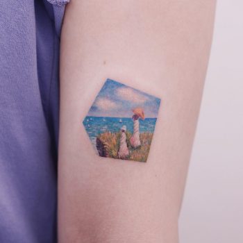 Claude Monet's Cliffwalk at Pourville by tattooist Saegeem