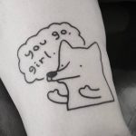 Emotional support tattoo by tattooist Mr.Heggie