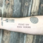 Fight off your demons tattoo by Sara Kori
