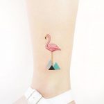 Flamingo and mountains by tattooist Ida