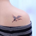 Flying crane by tattooist Saegeem