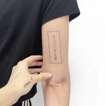 Fountain-pen tattoo by Sara Kori