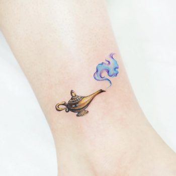 Genie lamp tattoo by tattooist Ida