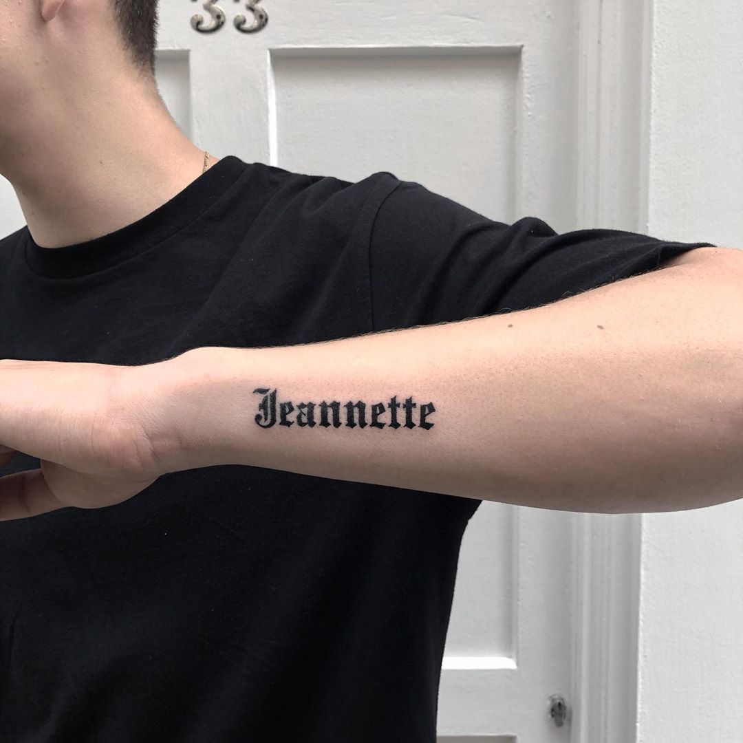 Grandma’s name tattoo by Rich Sinner