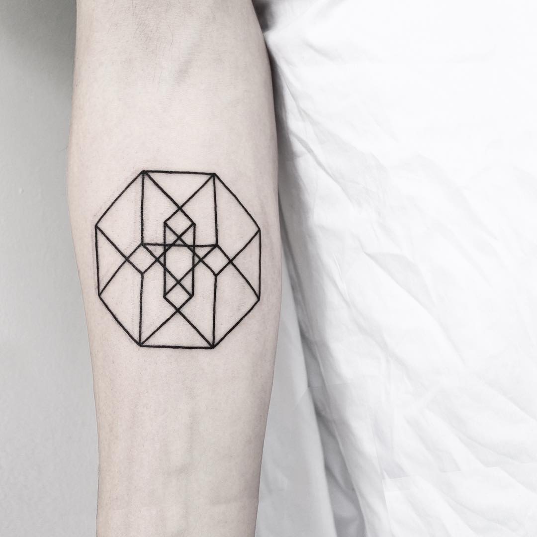 Hypercube tattoo by Malvina Maria Wisniewska