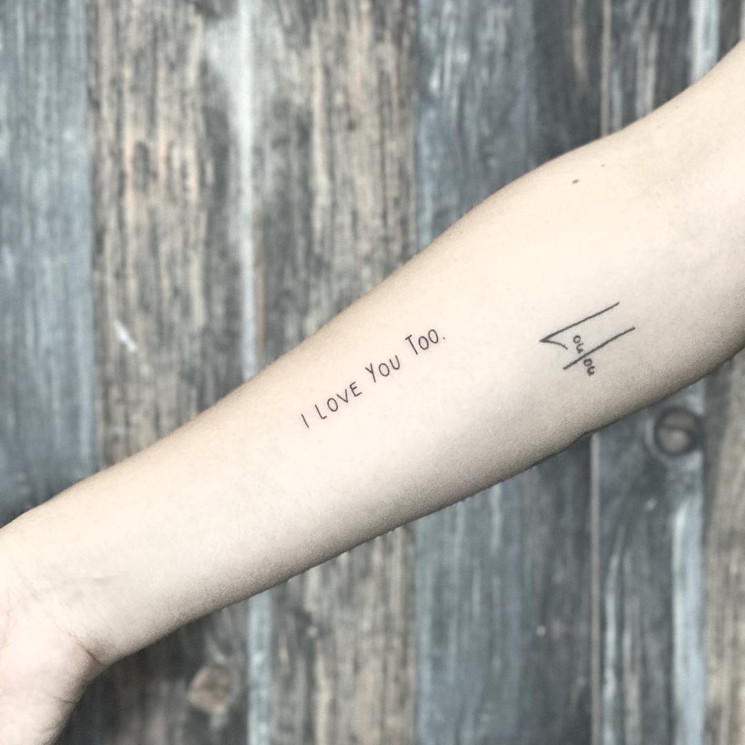I love you too tattoo by Sara Kori