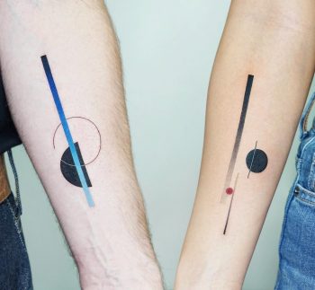 Matching abstract tats by tattooist Ida