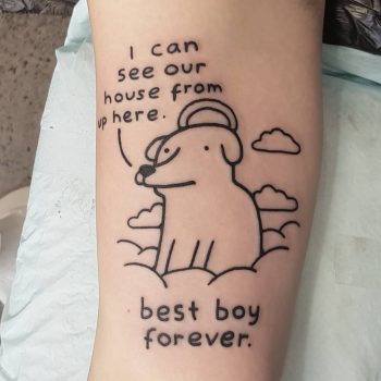 Memorial dog portrait by tattooist Mr.Heggie