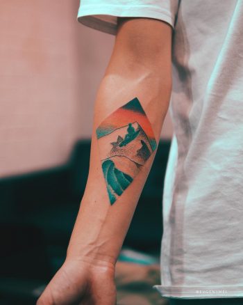 Mountain in a rhombus by Evgeny Mel