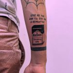 Pack of smokes tattoo by Tristan Ritter