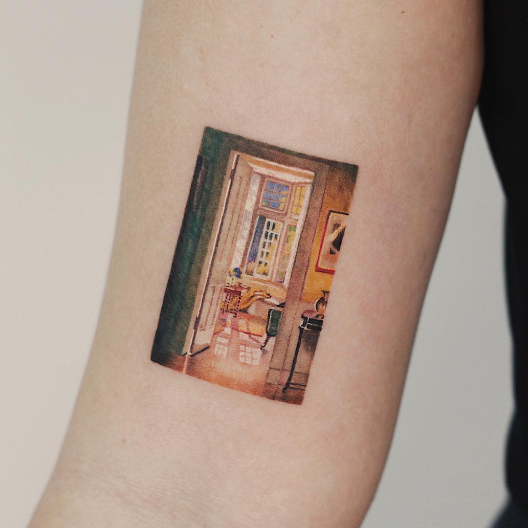 Patrick William Adam painting tattoo by tattooist Saegeem