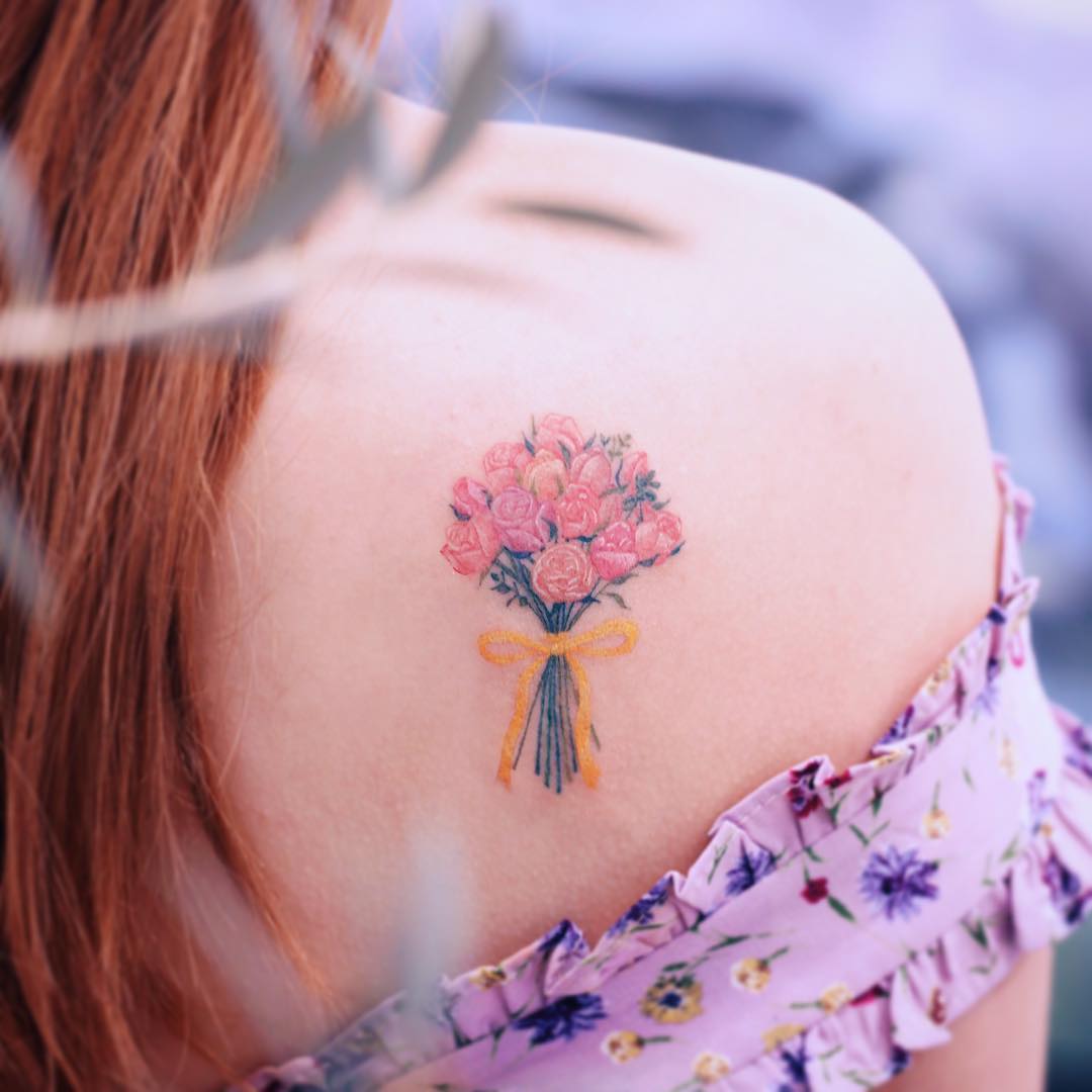 Rose jana bouquet by tattooist Saegeem