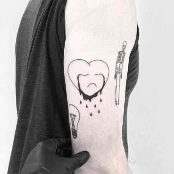 Sad heart by tattooist pokeeeeeeeoh