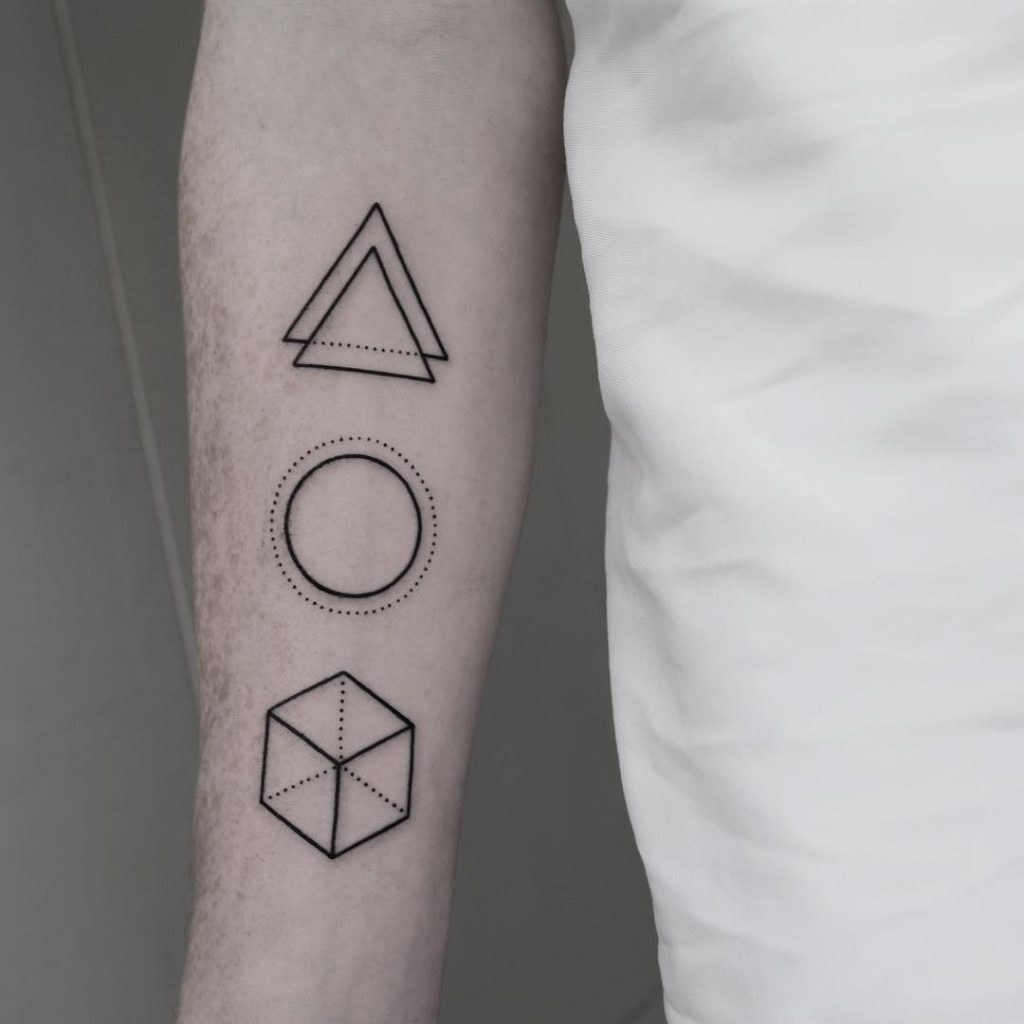 Geometric weather vane tattoo