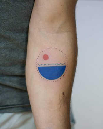 Sun and water by tattooist Fury Art