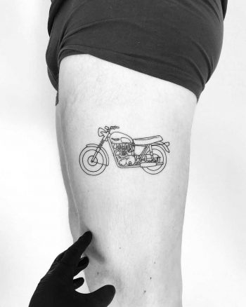 Triumph Bonneville tattoo by tattooist pokeeeeeeeoh