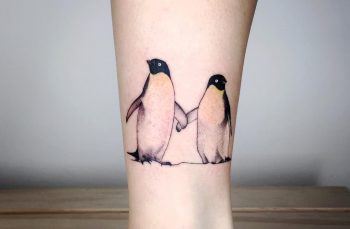 Two penguins by Choco Chiang