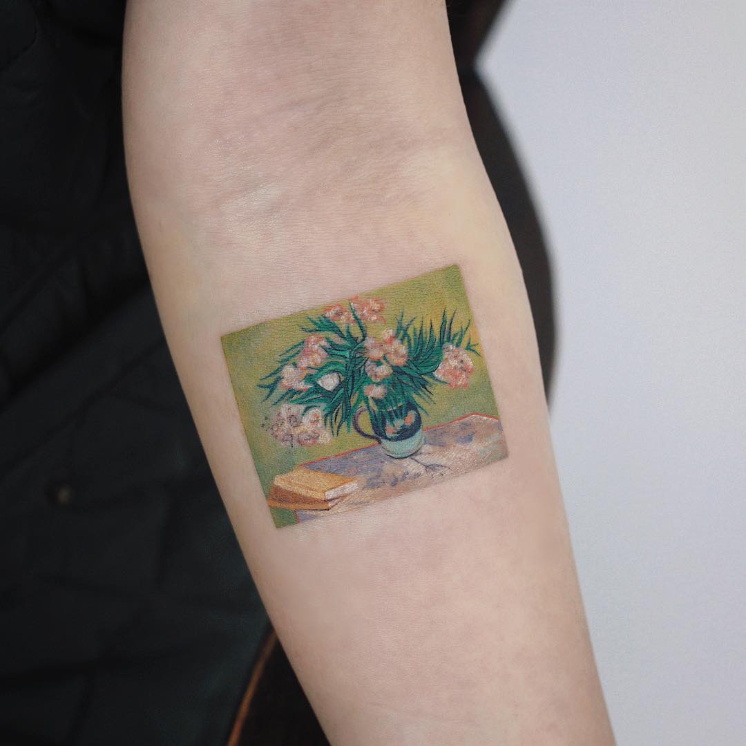 Van Gogh’s Oleanders tattoo by tattooist Saegeem