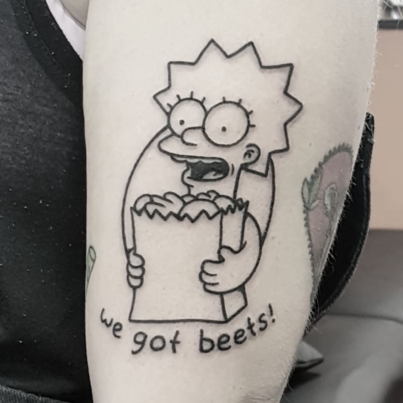 We got beets tattoo by tattooist Mr.Heggie