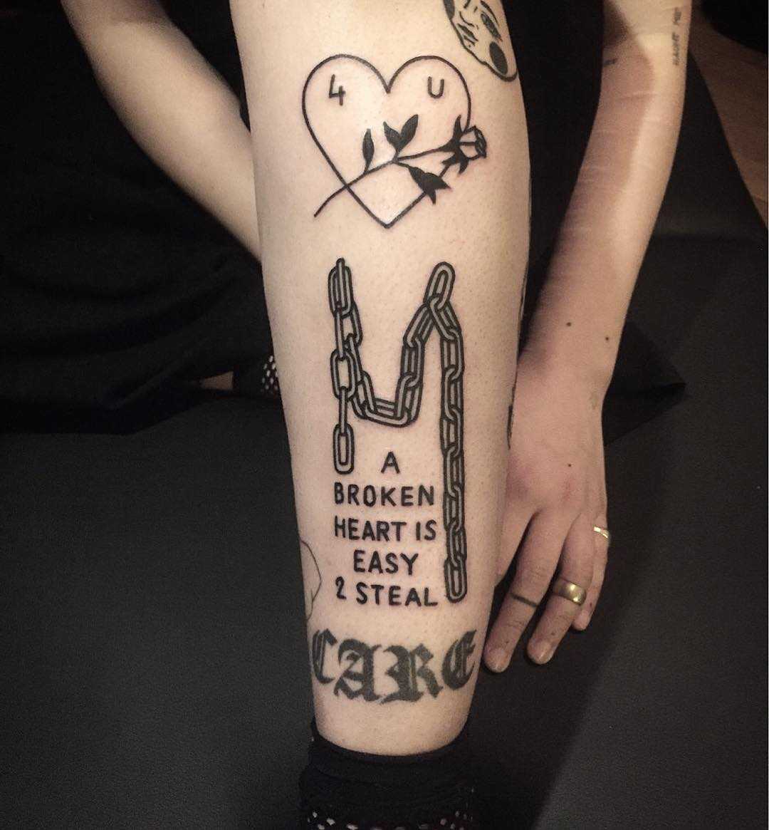 A broken heart is easy to steal tattoo by @themagicrosa
